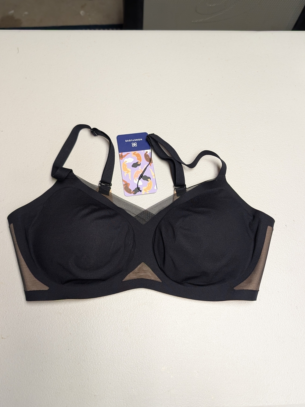 Honeylove Black With Beige Lining Comfort Bra